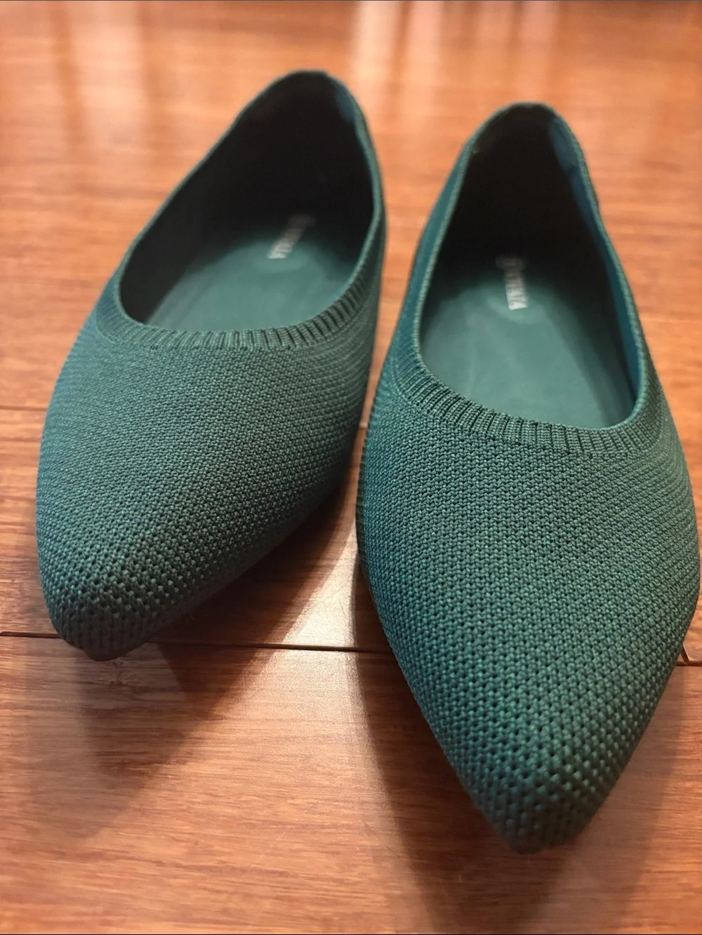 Vivaia Women's Pointed Knit Flats - Forest Green - soE 40.5 (9.5)